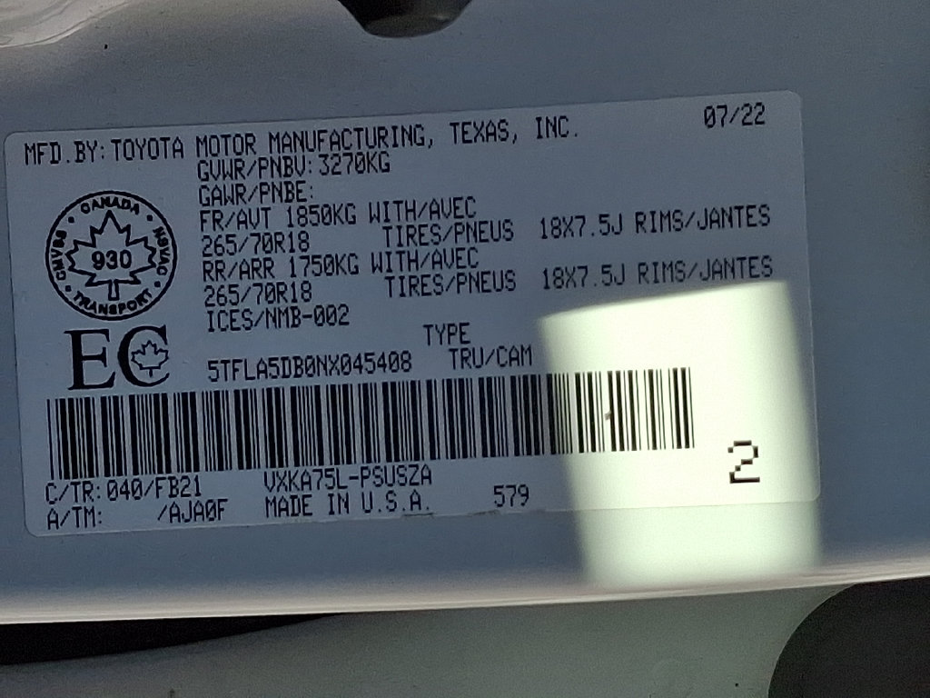 Used 2022 Toyota Tundra SR5 AWD/4WD image 26