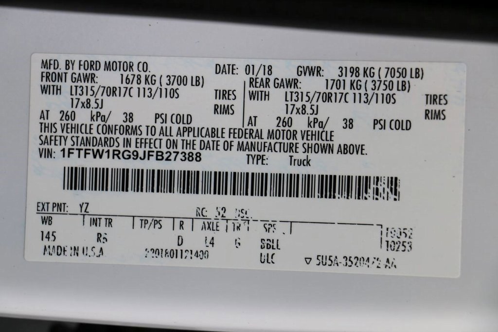 Used 2018 Ford F150 Raptor w/ Equipment Group 802A Luxury image 39