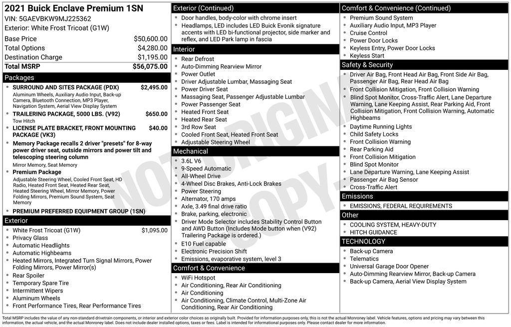 Used 2021 Buick Enclave Premium w/ Surround and Sites Package image 4