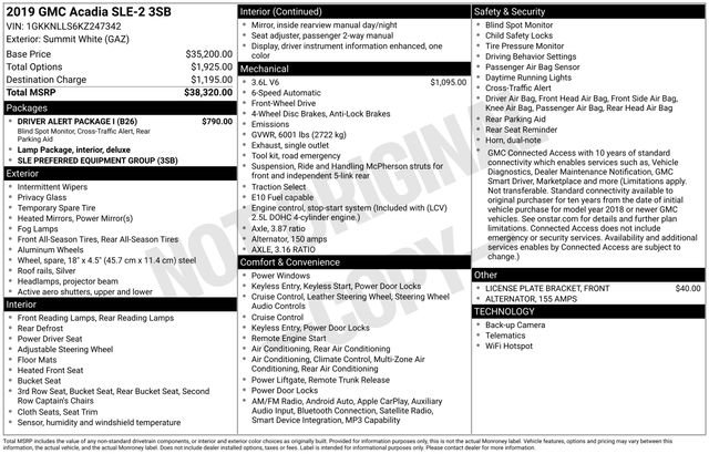 Used 2019 GMC Acadia SLE w/ Driver Alert Package I image 26