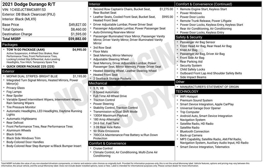 Used 2021 Dodge Durango R/T w/ Tow 'N Go Package AWD/4WD image 46