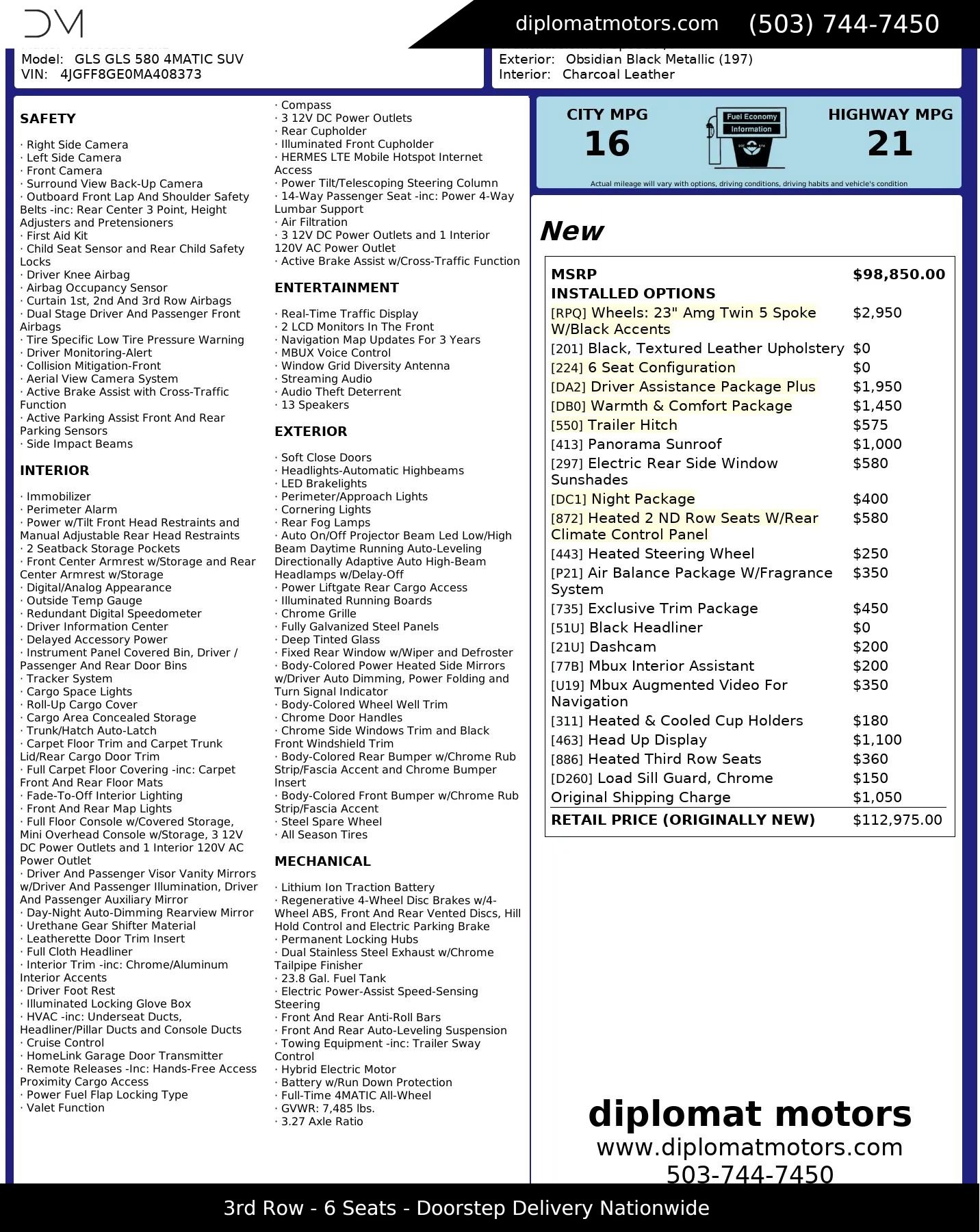 Used 2021 Mercedes-Benz GLS 580 4MATIC image 2