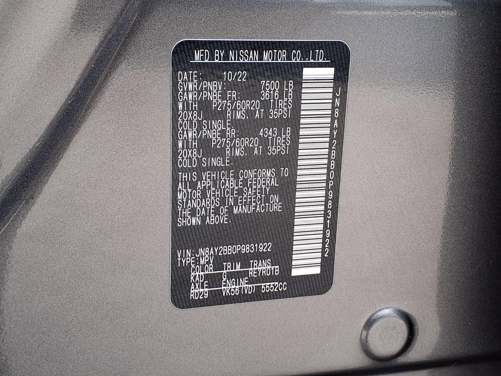 Certified 2023 Nissan Armada SL w/ Captain's Chairs Package image 30