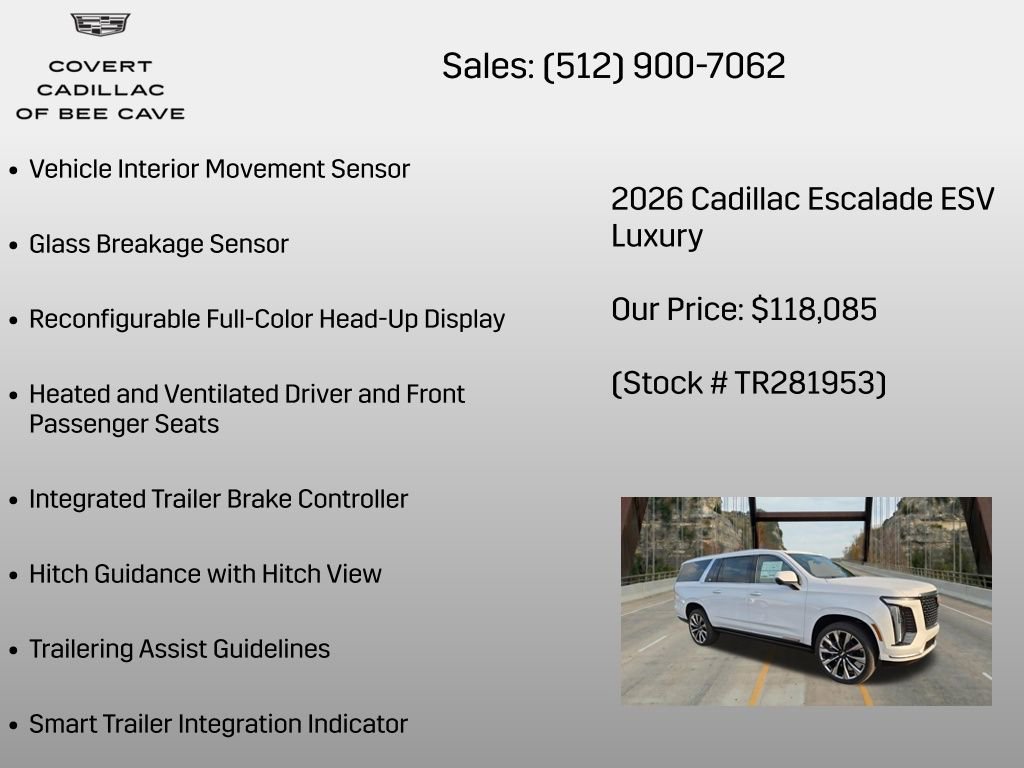 New 2026 Cadillac Escalade ESV Luxury w/ Touring Package AWD/4WD image 36