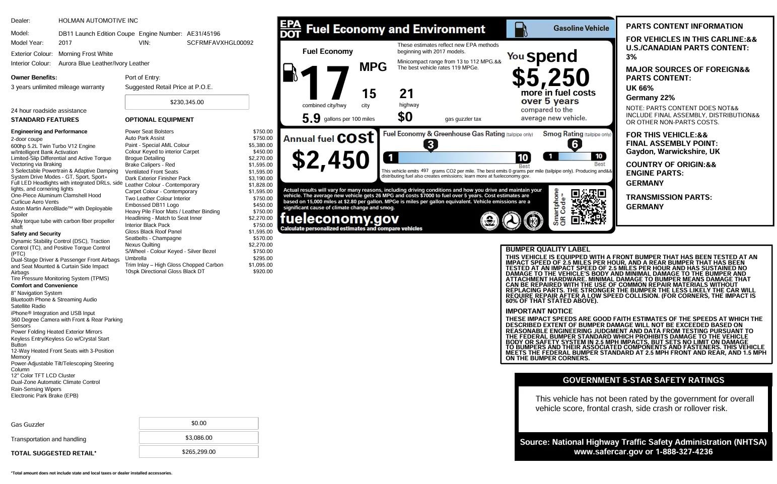 Used 2017 Aston Martin DB11 V12 image 7