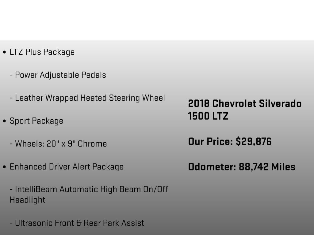Used 2018 Chevrolet Silverado 1500 LTZ w/ Sport Package RWD image 31