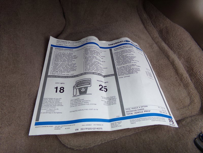 Used 2002 Chevrolet Camaro Z28 image 17