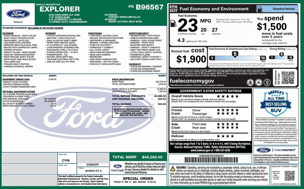 Used 2023 Ford Explorer XLT w/ Equipment Group 202A image 5