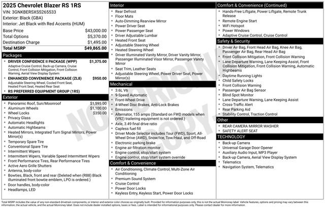 Used 2025 Chevrolet Blazer RS w/ Driver Confidence II Package image 32