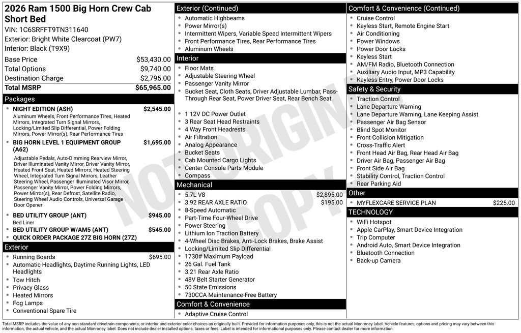 New 2026 RAM 1500 Big Horn w/ Night Edition AWD/4WD image 5