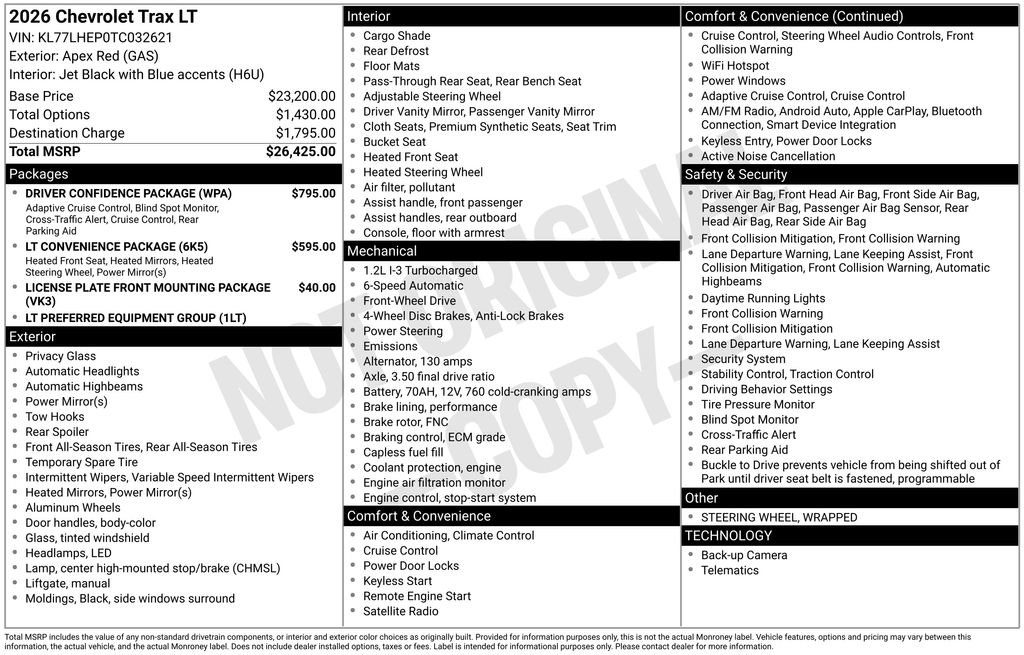 New 2026 Chevrolet Trax LT w/ Driver Confidence Package image 2