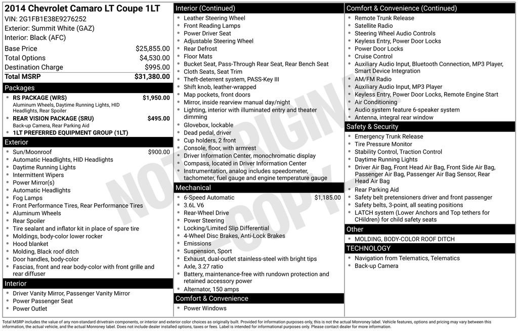 Used 2014 Chevrolet Camaro LT w/ RS Package image 27