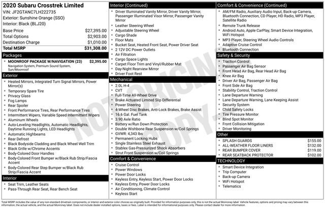 Used 2020 Subaru Crosstrek 2.0i Limited w/ Moonroof Package w/Navigation image 5