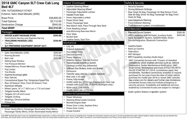 Used 2018 GMC Canyon SLT w/ Driver Alert Package AWD/4WD image 12