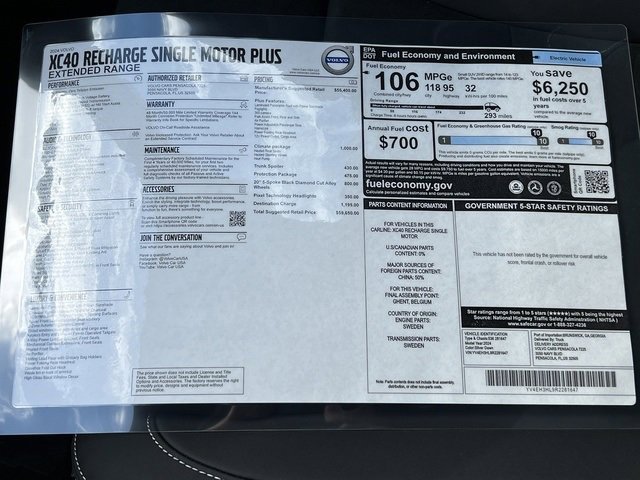 New 2024 Volvo XC40 Recharge Plus w/ Protection Package Premier image 30