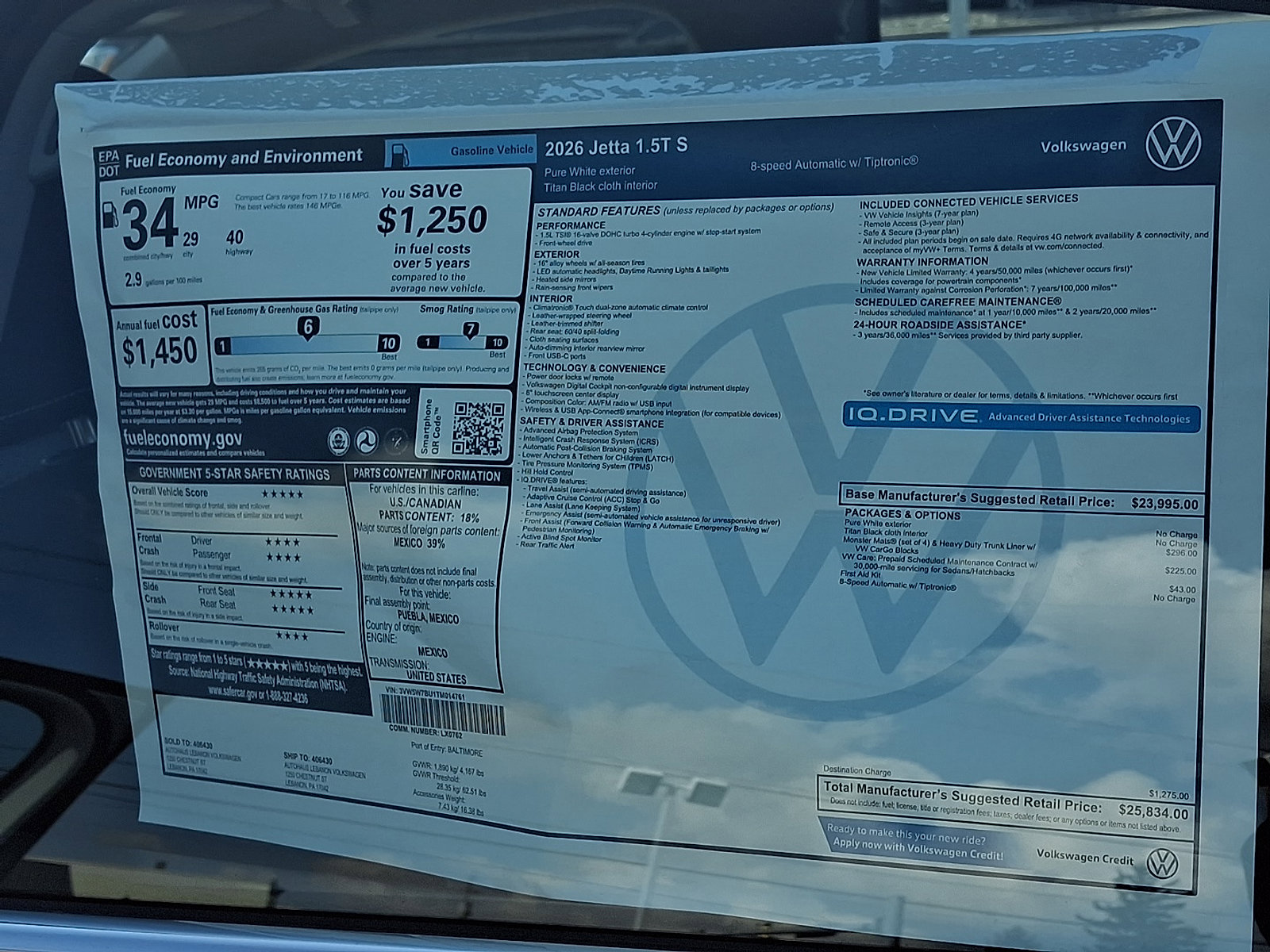 New 2026 Volkswagen Jetta S image 12