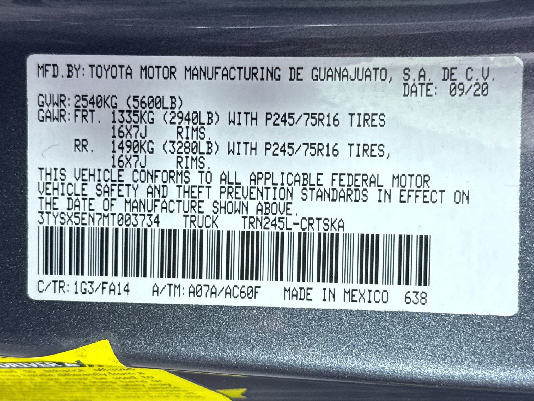 Used 2021 Toyota Tacoma SR AWD/4WD image 26