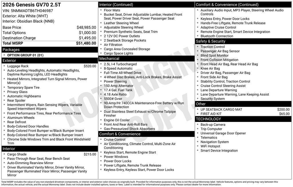 New 2026 Genesis GV70 2.5T image 5