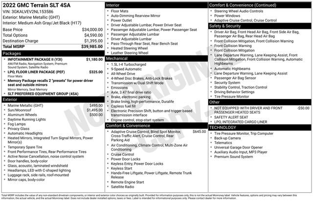 Used 2022 GMC Terrain SLT w/ Infotainment Package II image 55