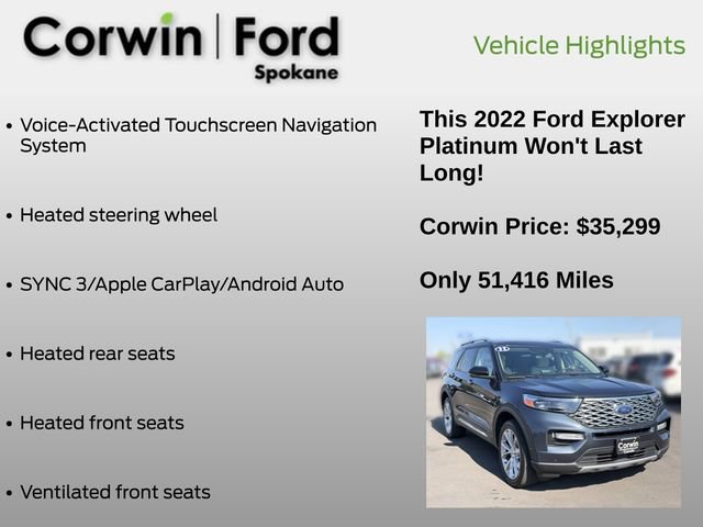 Used 2022 Ford Explorer Platinum w/ Equipment Group 601A AWD/4WD image 13