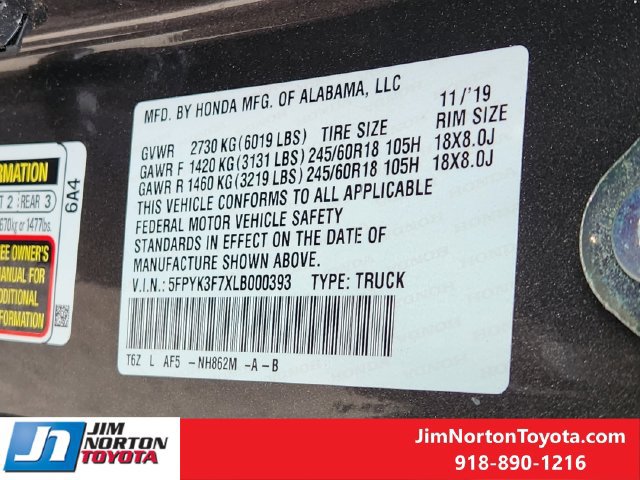 Used 2020 Honda Ridgeline RTL-E image 32