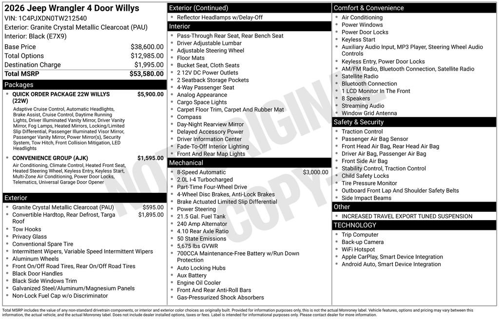 New 2026 Jeep Wrangler Willys image 6