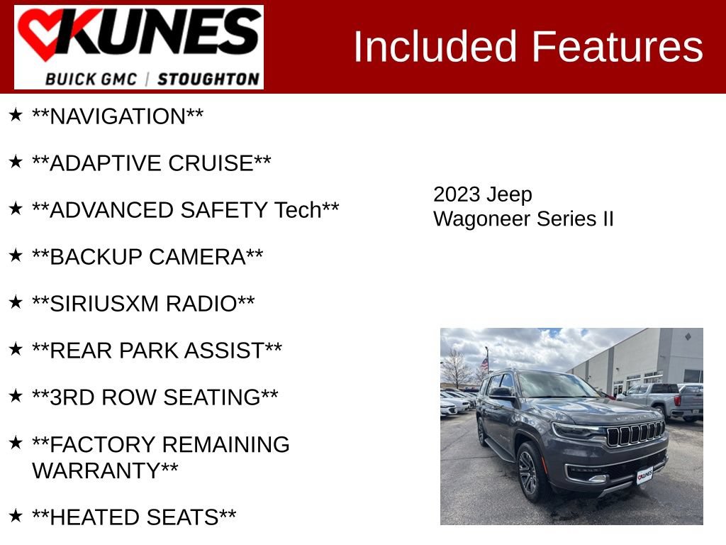 Used 2023 Jeep Wagoneer Series II w/ Flexible Seating Group AWD/4WD image 2