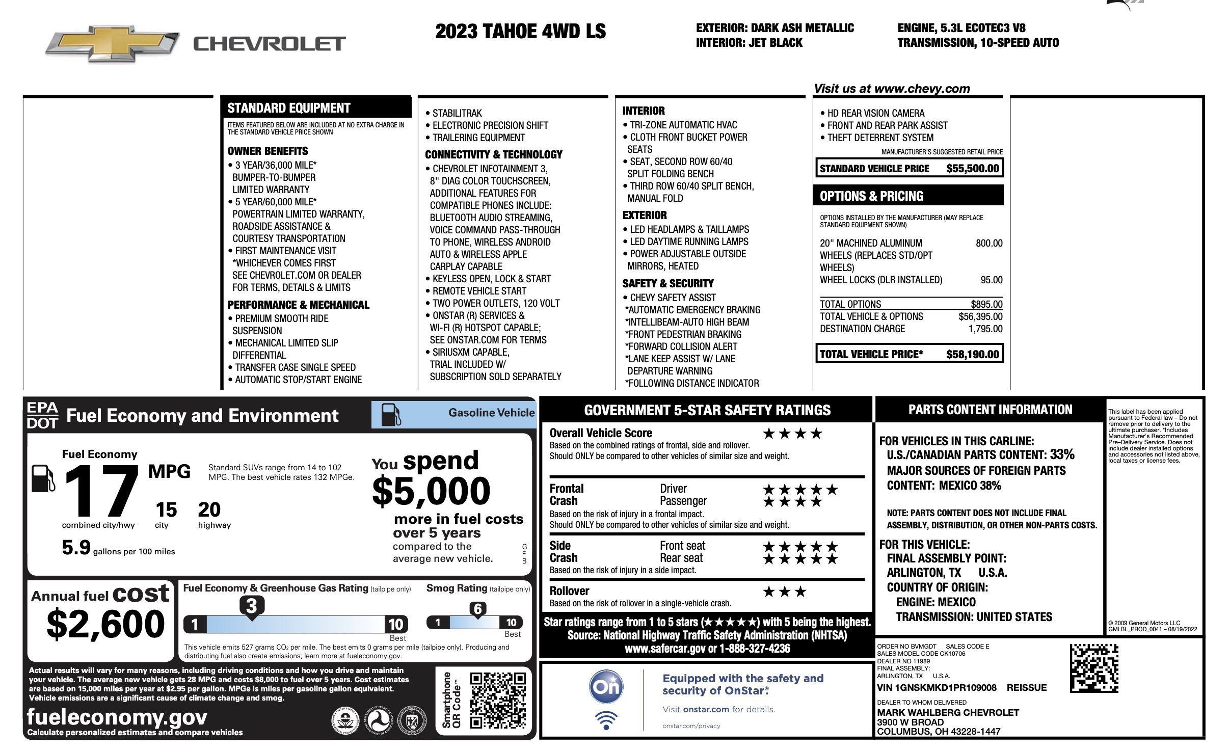 Used 2023 Chevrolet Tahoe LS AWD/4WD image 5