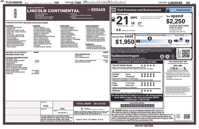Used 2020 Lincoln Continental Reserve w/ Luxury Package FWD image 37