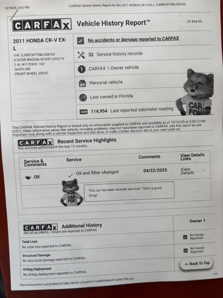 Used 2011 Honda CR-V EX-L image 9