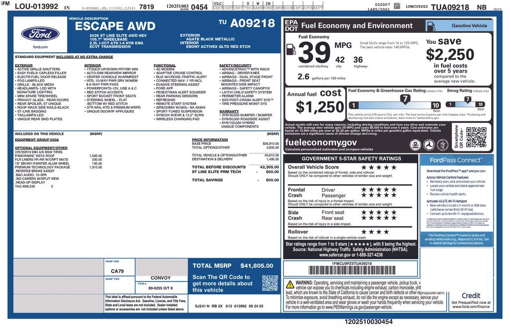 Used 2026 Ford Escape ST-Line Elite w/ Premium Technology Package image 27