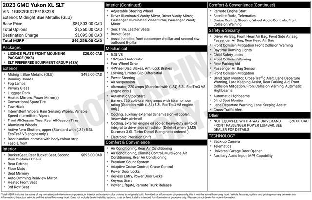 Certified 2023 GMC Yukon XL SLT AWD/4WD image 2