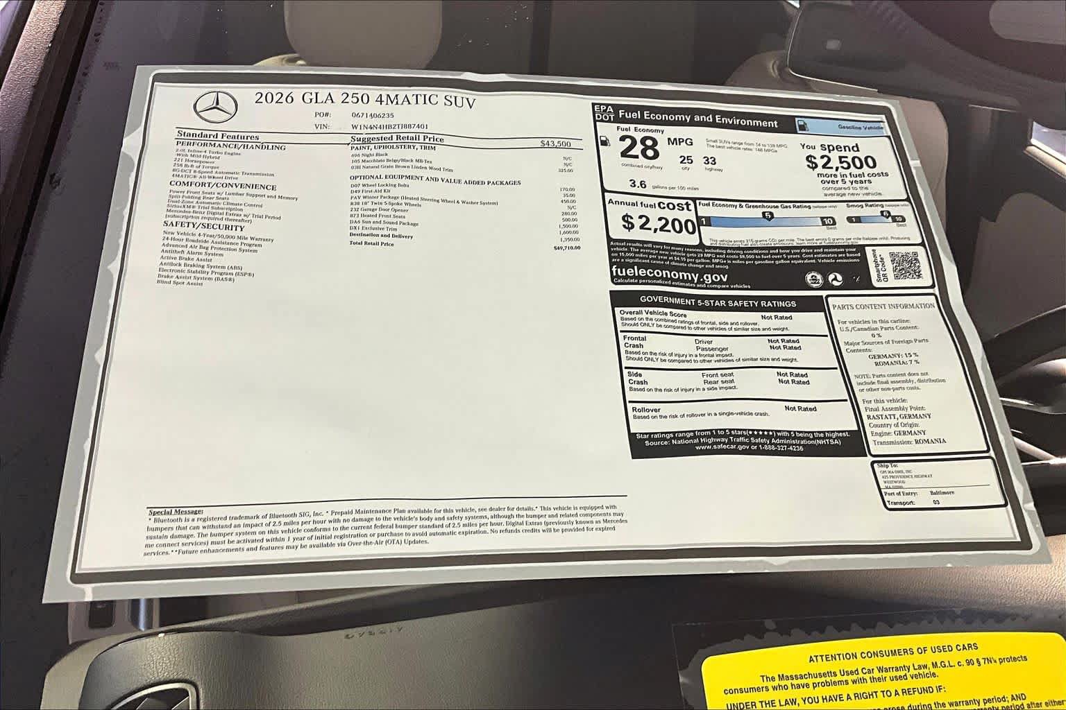 New 2026 Mercedes-Benz GLA 250 4MATIC image 18