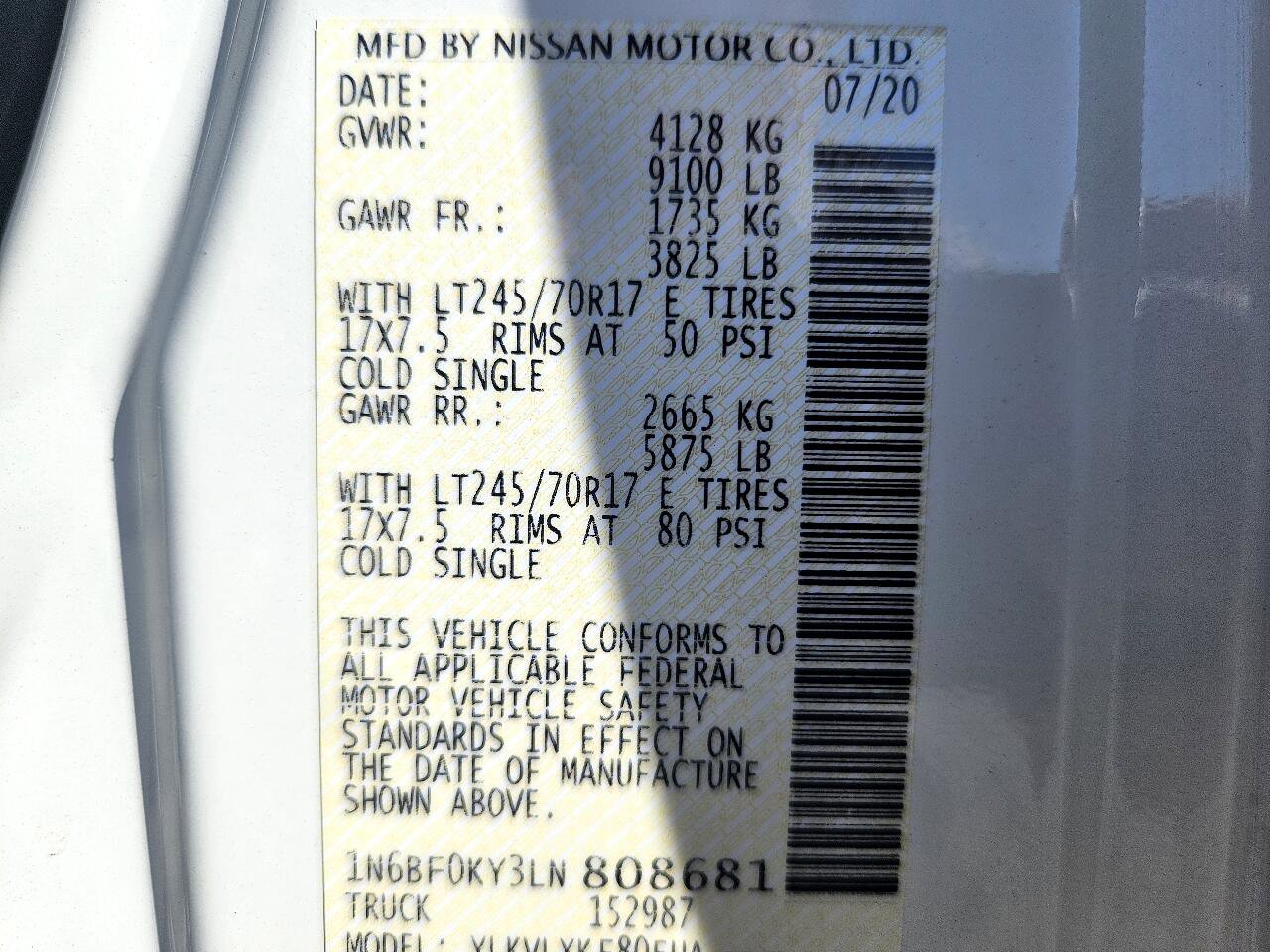 Used 2020 Nissan NV 2500 SV image 48