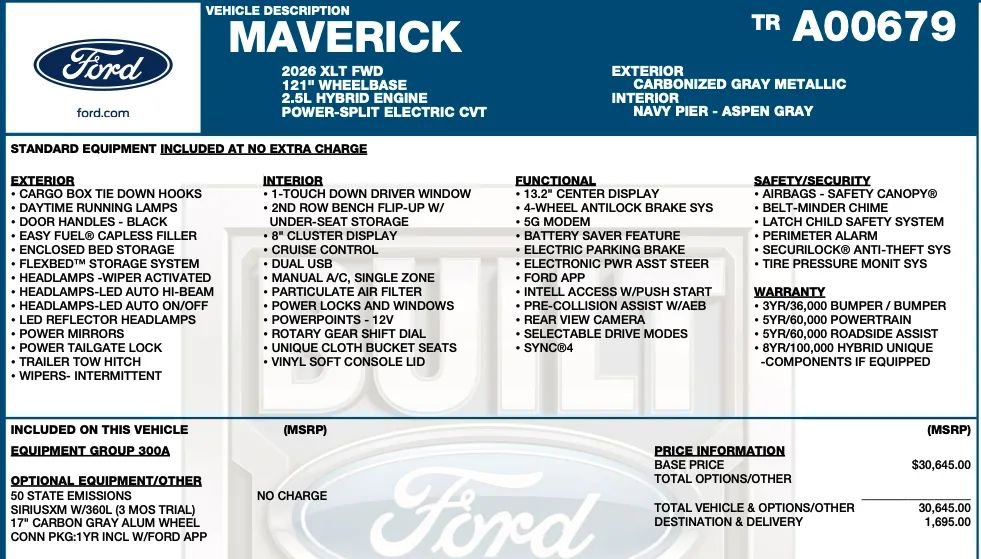 Used 2026 Ford Maverick XLT image 2