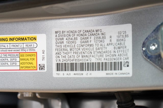 New 2025 Honda Civic Sport image 32