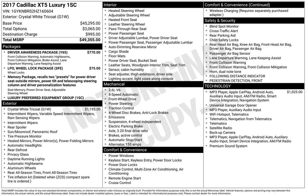 Used 2017 Cadillac XT5 Luxury w/ Driver Awareness Package FWD image 6