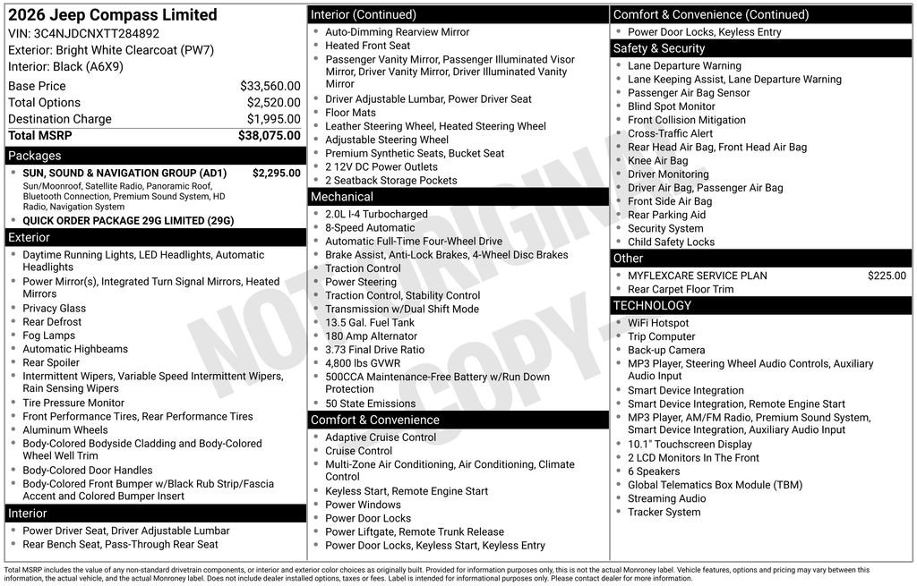 New 2026 Jeep Compass Limited w/ Sun, Sound & Navigation Group AWD/4WD image 22