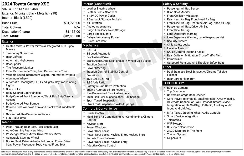 Certified 2024 Toyota Camry XSE FWD image 3
