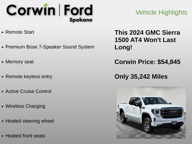 Used 2024 GMC Sierra 1500 AT4 w/ Technology Package AWD/4WD image 6