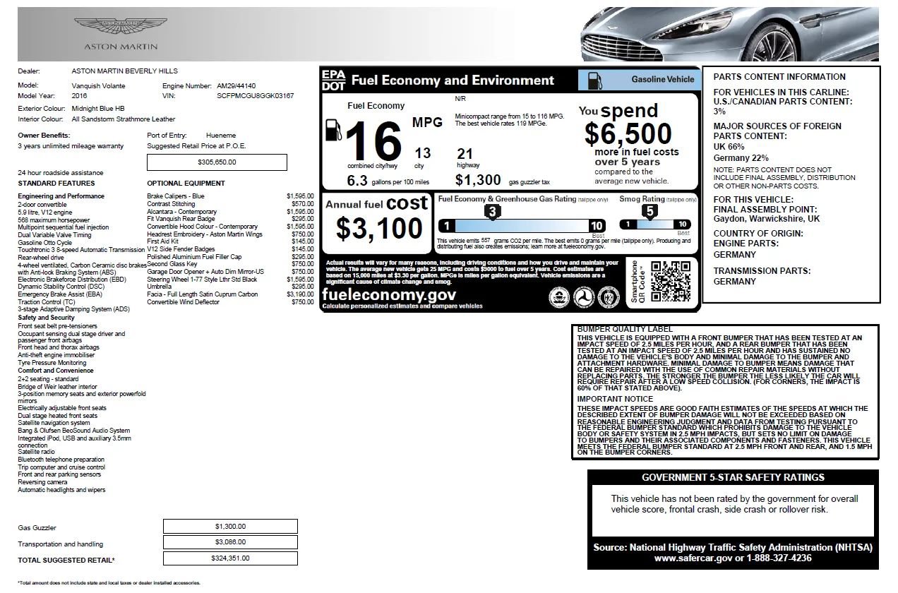Used 2016 Aston Martin Vanquish Volante image 6
