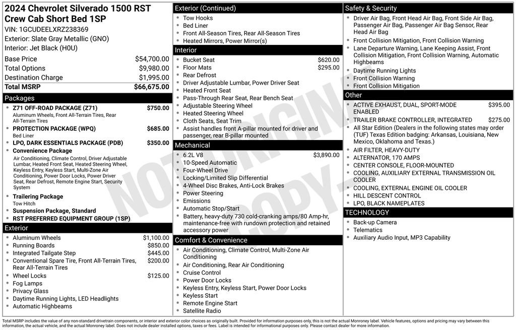 Used 2024 Chevrolet Silverado 1500 RST w/ Z71 Off-Road Package AWD/4WD image 6