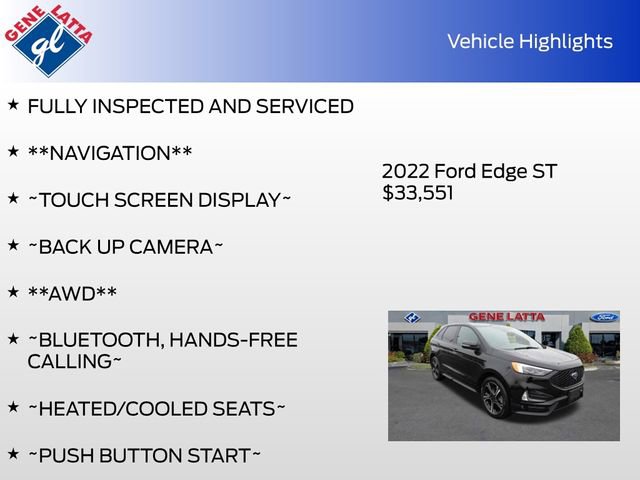 Certified 2022 Ford Edge ST w/ Equipment Group 401A image 34