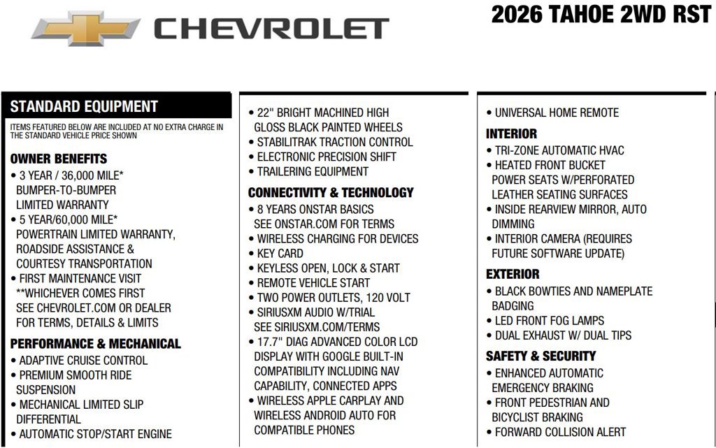 Used 2026 Chevrolet Tahoe RST w/ Comfort Package RWD image 20