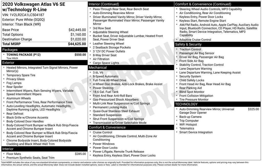 Used 2020 Volkswagen Atlas SE w/ Towing Package AWD/4WD image 32