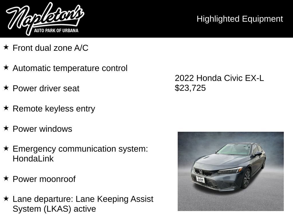Used 2022 Honda Civic EX-L image 3