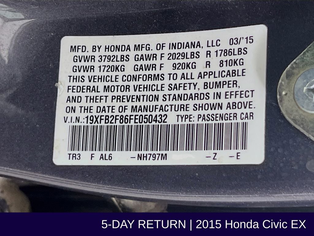 Used 2015 Honda Civic EX image 33