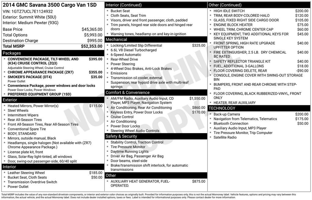 Used 2014 GMC Savana 3500 Extended RWD image 9