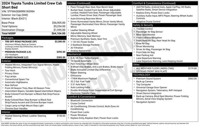 Used 2024 Toyota Tundra Limited w/ TRD Off-Road Package image 22