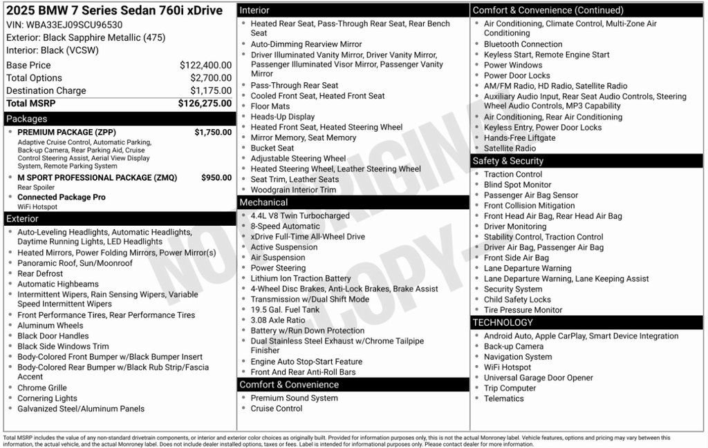 Used 2025 BMW 760i xDrive w/ Premium Package image 7